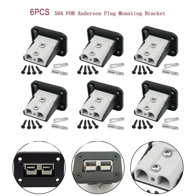 6PCS FOR ANDERSON Connector Plug Flush Mount 50Amp Mounting Bracket