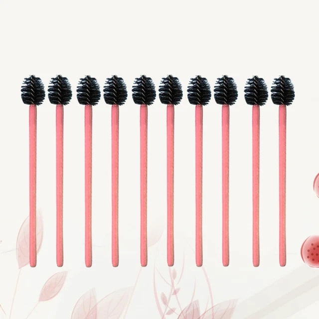 100 piezas Cepillos para pestañas Manija Desechable Varilla Lisa Maquillaje Cepillos para pestañas