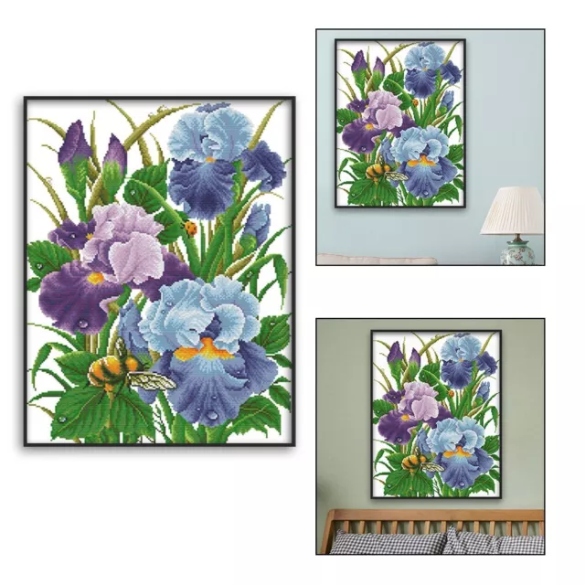 Kit punti croce contati motivo floreale iris perfetto per progetti artistici fai
