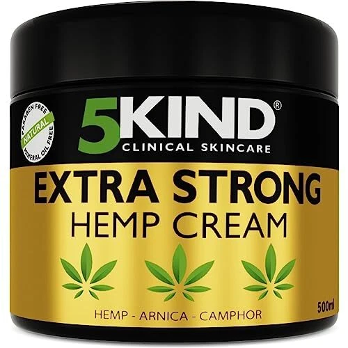 5kind Crème au chanvre ultra puissante 500ml - Huile de chanvre et arnica ultra