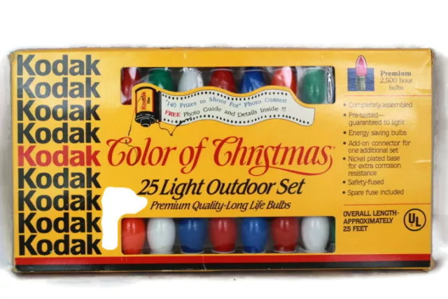 Vintage Kodak Color of Christmas 25 Light Outdoor Set