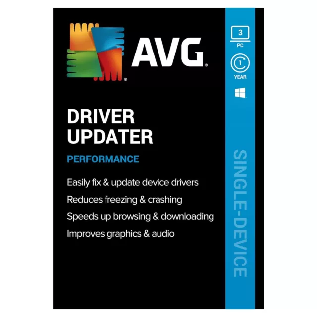 AVG Driver Updater 2024 3 Windows PCs 1 Year (CARD BY POST)