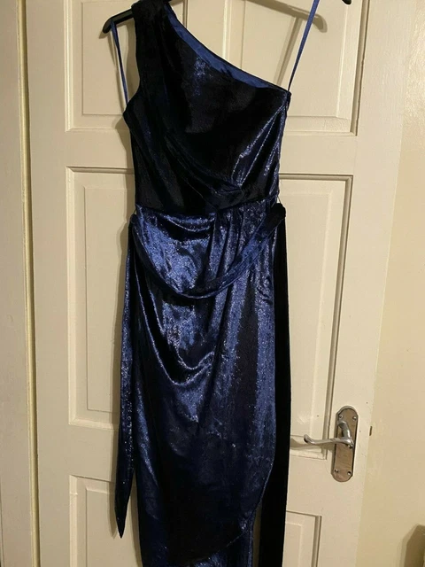 Abito Da Sera Ted Baker Donna Blu Velluto Nuovo Con Etichette Taglia 0