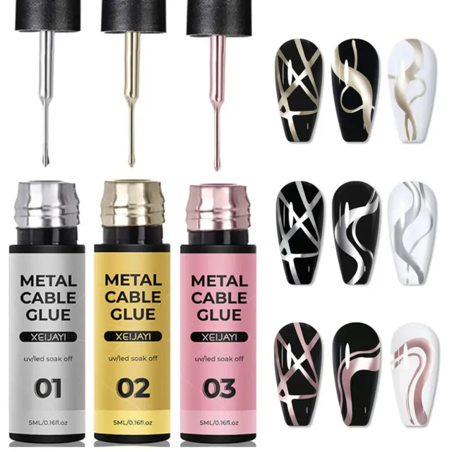 Metal Painting Glitter Liner Gel Nail Polish Semi Permanent Vernis Nails Gels  +