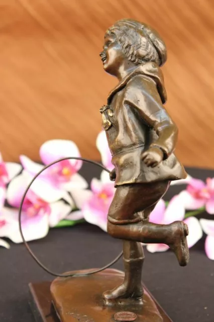 Mid Century Hand Made Gorgeous Boy Playing Genuine Bronze Sculpture Musuem Gift 2