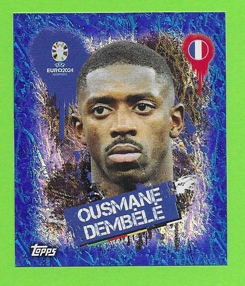 TOPPS EURO 2024 - FRA 3 Ousmane Dembele - Blue Parallel Mega Rare ...