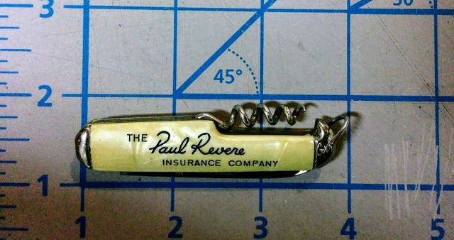 Vintage Paul Revere Insurance Promotional Pocket Knife 3 00 Picclick Ca