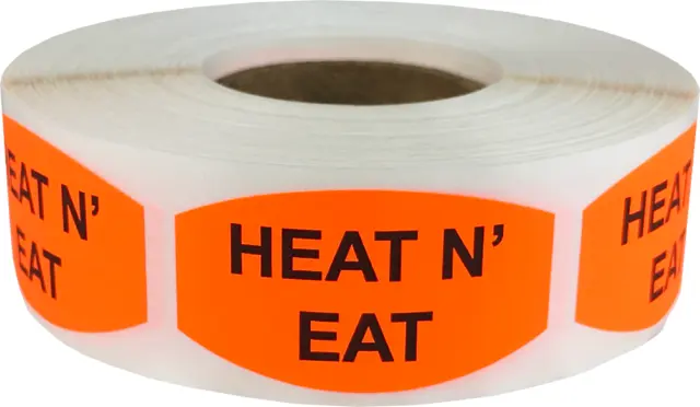 Heat N' Eat Grocery Market Stickers, 0.75 x 1.375 Inches, 500 Labels Total