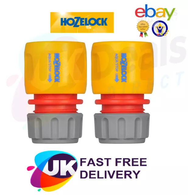 2 x Garden Hose Attachment Hozelock Water Stop Connector (Aquastop)