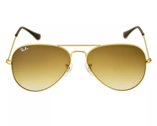 Ray-Ban Sunglasses RB3025 Aviator Gradient Gold Frame Light Brown Lens 58mm