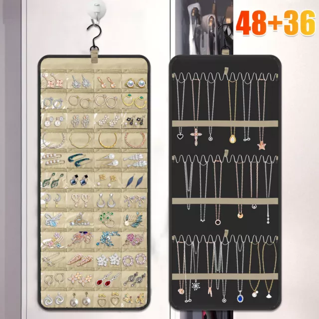Hanging Jewelry Organizer Necklace Holder Storage Display Hanger for Door Closet
