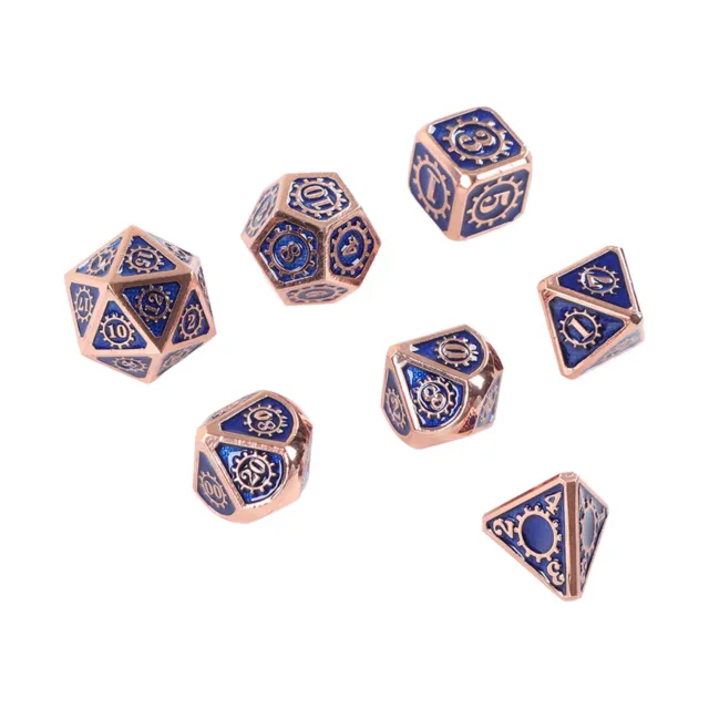(Type 2)Polyhedral Dice Set Portable Metal Transparent Number For Polyhedral