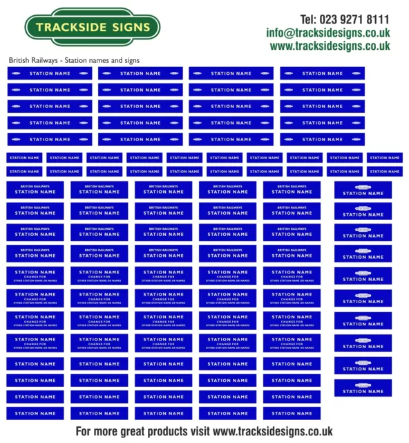British Railways Eastern Region Modellbahnhof Namensschilder - Stärke N 2 mm