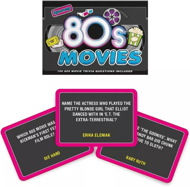 Awesome 1980's Movies Trivia Card Game (100 Questions)