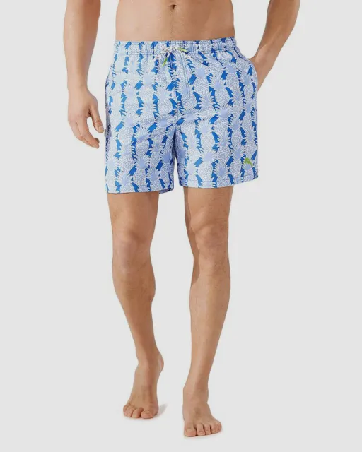 $80 Tommy Bahama Men's Blue Naples Pina Perfection Swim Trunks Swimwear Size S