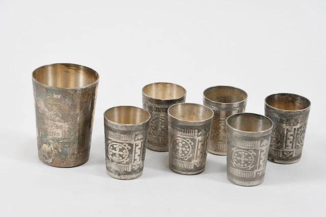 J63U58- 835 taza mensual de plata '86 y 6x apilador de metal