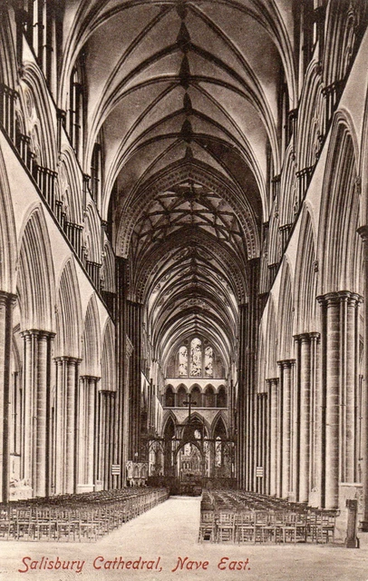 postcard   Wiltshire Salisbury Cathedral  Nave East  unposted