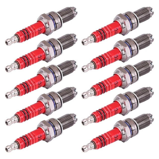 10 pz 3 elettrodi candela di traino D8TC per 125Cc 150Cc 200Cc 250Cc moto RoX8G3