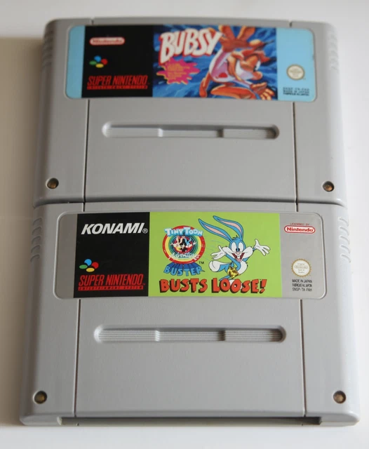 Lot Super Nintendo Bubsy Tiny Toons Buster Busts Loose Fah  Snes
