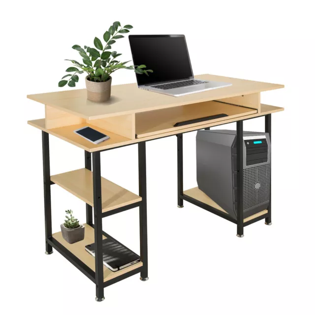 Schreibtisch Computertisch PC-Tisch 120 x 60 cm mit Regalen WORKSPACE H III