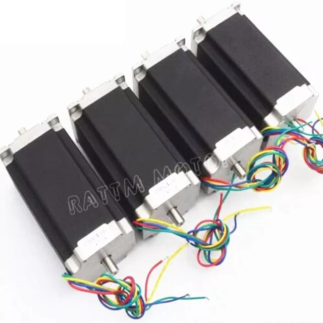 【EU Ship】 4Pcs Nema23 425oz-in 112mm Stepper Motor Dual Shaft CNC Stepping motor