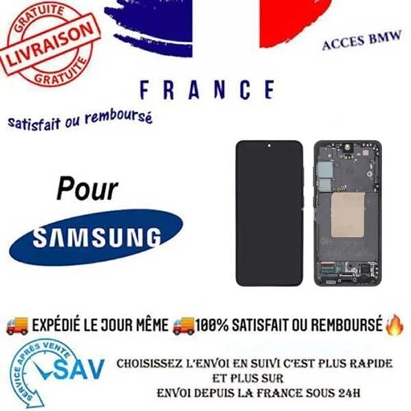Écran LCD Complet Samsung S24 Ultra (S928B) ReLife, Titane Noir, Sans Châssis, D'occasion