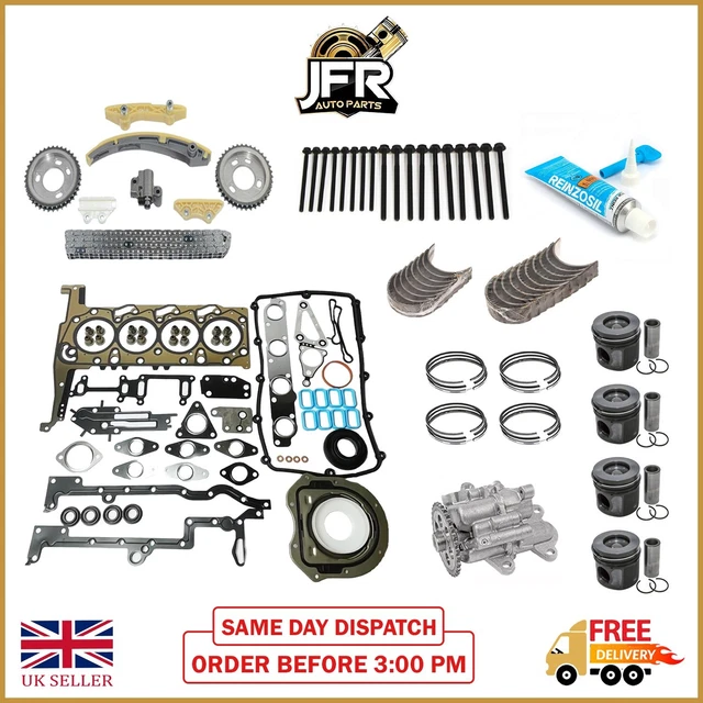 Kit Chaîne De Distribution FORD Transit 2.2L Euro 6 - Avec Joints, Pistons, Pompe à Huile, Neuf