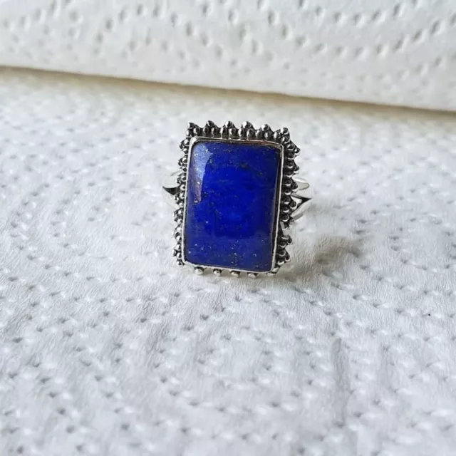 925 Plata de Ley Estilo Indio Lapis Lazuli 100% Genuino Handmade Joyería