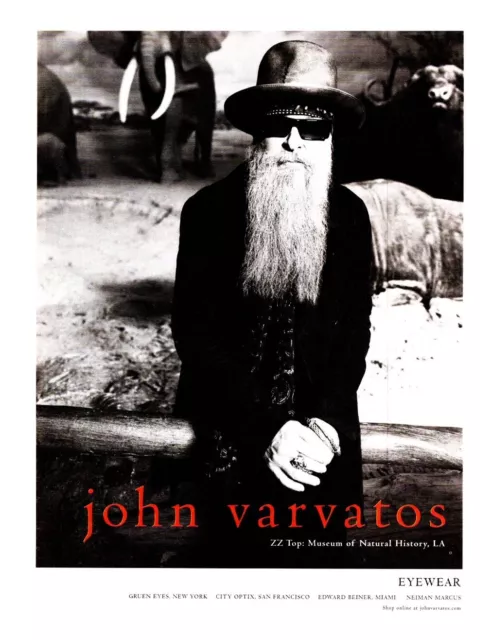 Roll10. Magazine Advert 14X11" John Varatos Zz Top Museum Of Natural History