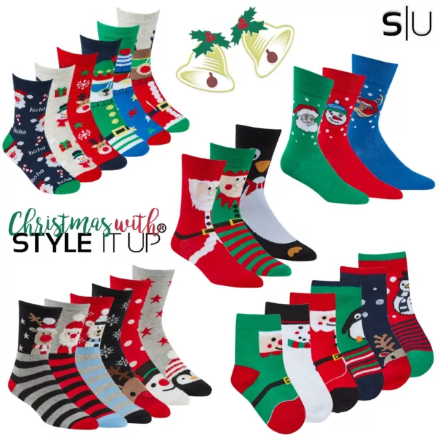 MULTIPACK FAMILYS Christmas Socks Xmas Fun Adults Kids Stocking Presents Novelty