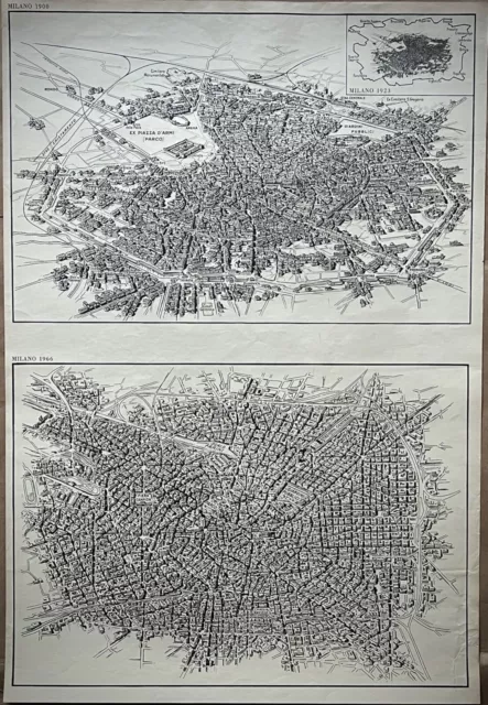 Carta topografica citta' di Milano-Raccolta Bertarelli-1900/1966-Piatitucci-