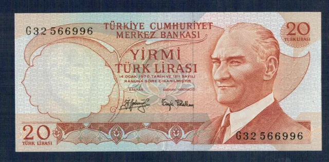Turkey - 20 Lyre L1970 (1974) P.M. N° 187a Uncirculated Of Print - Gian 3