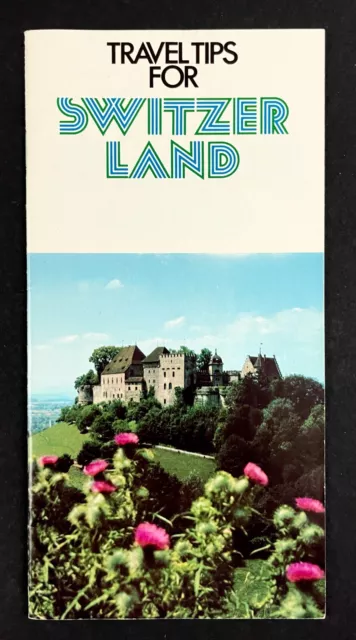 1977 Switzerland Travel Tips Vintage Tourist Vacation Booklet Lodging Culture