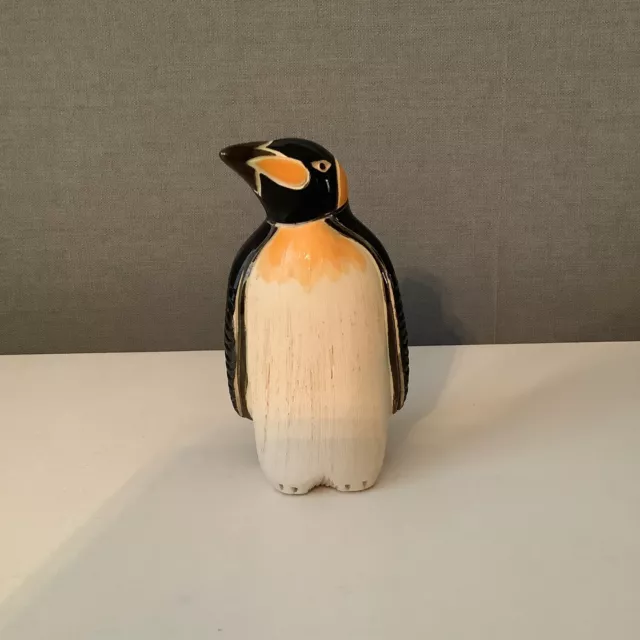 Artesania Rinconada Kaiser Pinguin Kunst Keramikfigur Uruguay signiert 14 cm
