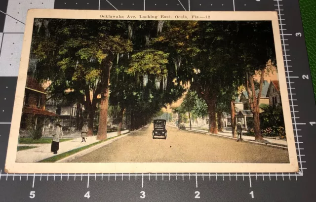 1920s Ocala FL Florida OCKLAWAHA AVENUE Looking EAST Vintage Postcard