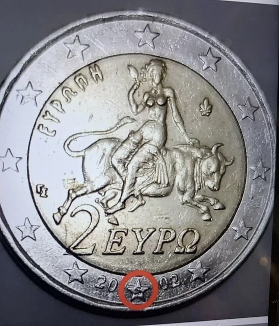 PIÈCE DE 2 euros Grecque 2002 TRES RARE avec faute d'impression : S EUR ...