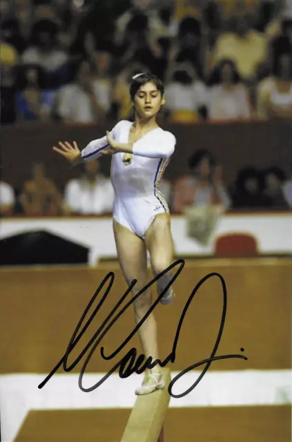 Nadia Comaneci Olympic Gymnast Signed 7.5 x 5 Photograph 2 *With COA*