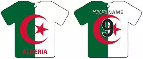 Desodorisant De Voiture Personnalise ALGERIA FLAG JERSEY