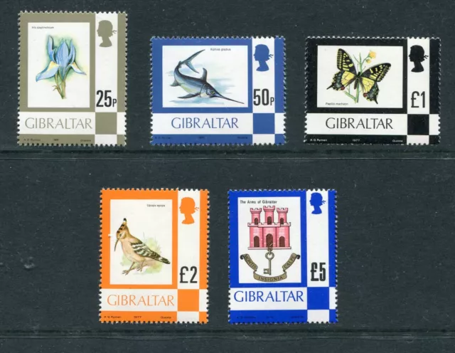 Gibraltar 1977-82 Flora & Fauna 25p to £5 stamps SG386-389a MNH (EP051)