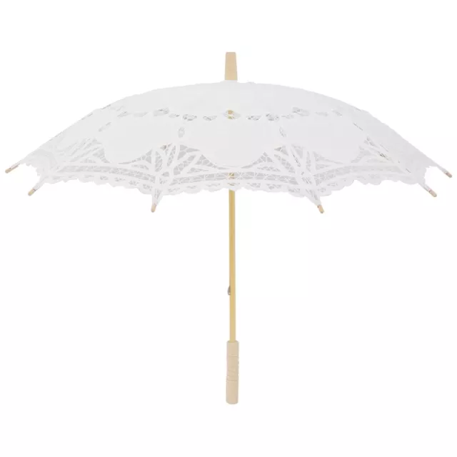 80cm Victorian Lace Embroidery Wedding Umbrella Bridal Parasol, white L9A12230