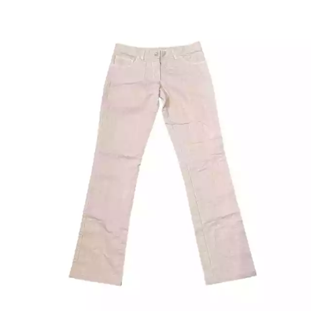 Stella McCartney Women's Jeans Slim Straight Low-Rise Denim Cotton Pink Size 42