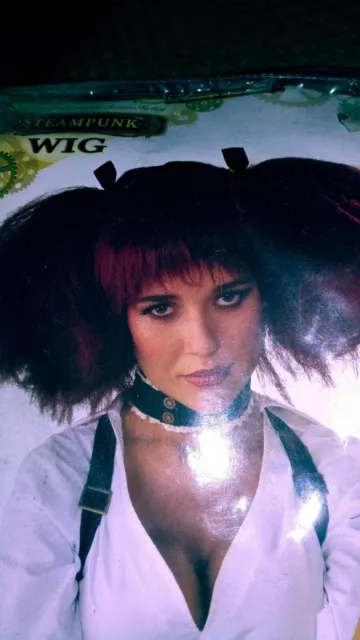 SteamPunk Sally Cosplay Burgundy Adult Womens Pigtails Wig Costume, NEW UNWORN