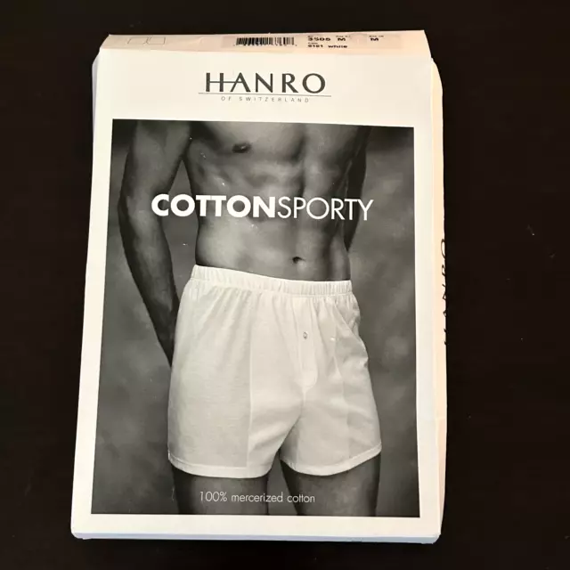 Hanro New Mens Cotton Sporty Boxer shorts Medium Cotton 3505 Knit Underwear