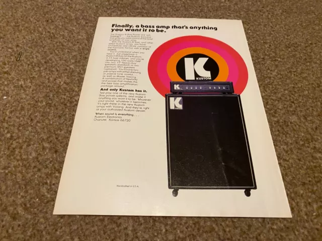 Jbf14 Advert 11X8 Kustom Bass Amps