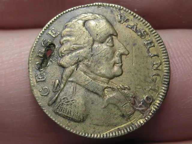 Undated 1790s Washington Success Medal- Small, Plain Edge- Brass, Rare Colonial