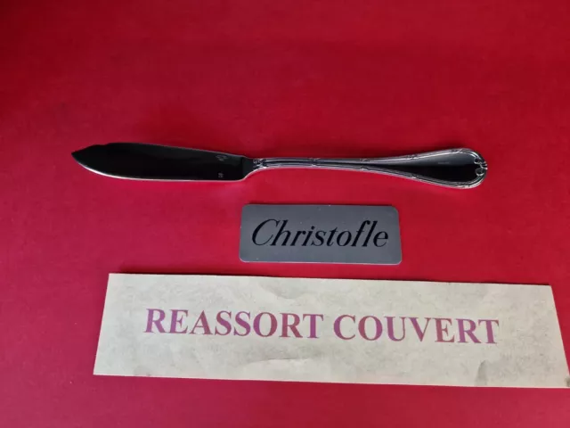 Coltello Pesce 19.5 CM Nastri Incrociate christofle Molto Bel Condizioni Metallo