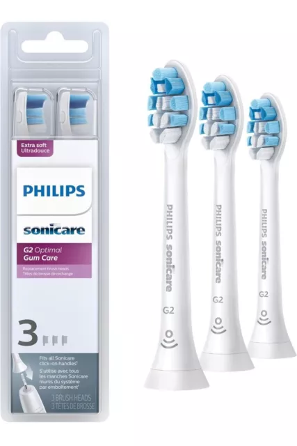 Philips Sonicare G2 Optimal Gum Care 3 cabezales de cepillo de repuesto nuevos en caja
