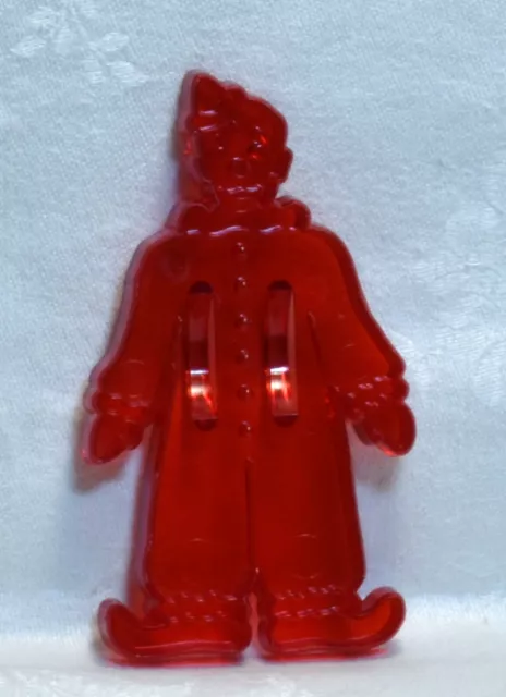 Vintage Red Plastic Cookie Cutter - Circus Clown Birthday Carnival Mardi Gras