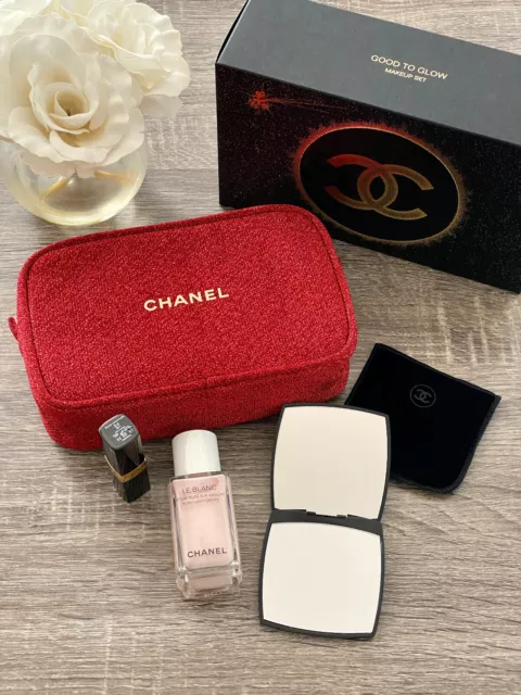 BNIB CHANEL 2020 Limited Edition Holiday Beauty Gift Set Good to Glow Red  Pouch $200.00 - PicClick
