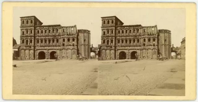 Stereo Allemagne, Deutschland, Trèves, Trier, Porta Nigra, Porte romaine, circa